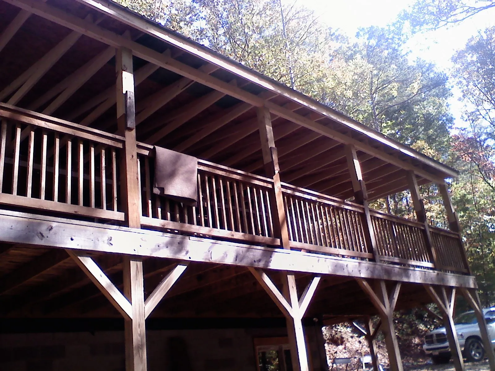 Timber framing under a new elevated porch and deck — Roof Leak Repair in Burlingham by Roofing Brothers